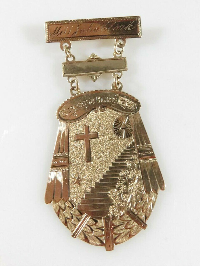 1891 Gold St. Josephs Academy Wheeling West Virginia Superior Class Medal - Just Stuff I Sell