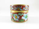 Cloisonne Brass & Enamel Floral Trinket Snuff Box Orange Green Yellow Pink Blue - Just Stuff I Sell