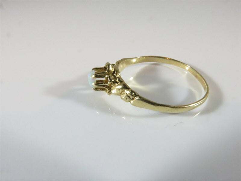 Victorian Era Solid Yellow Gold Opal Solitaire Wedding Ring Size 8.25 - Just Stuff I Sell