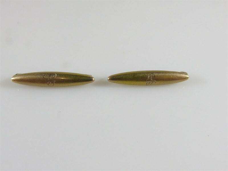 Matched Set of 10K Yellow Gold Scarf Pin Monogrammed with Script G Edwardian - Just Stuff I Sell