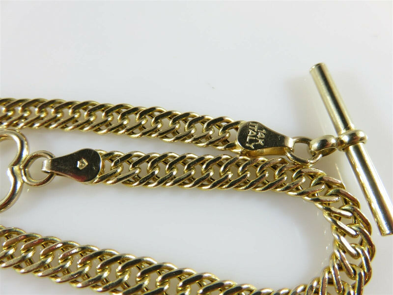 Nice 14K Yellow Gold Curb Chain Toggle Clasp 8" Total Length - Just Stuff I Sell