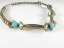 Vintage Southwestern Silver Turquoise Choker Handmade Pearl, Seed & Melon - Just Stuff I Sell