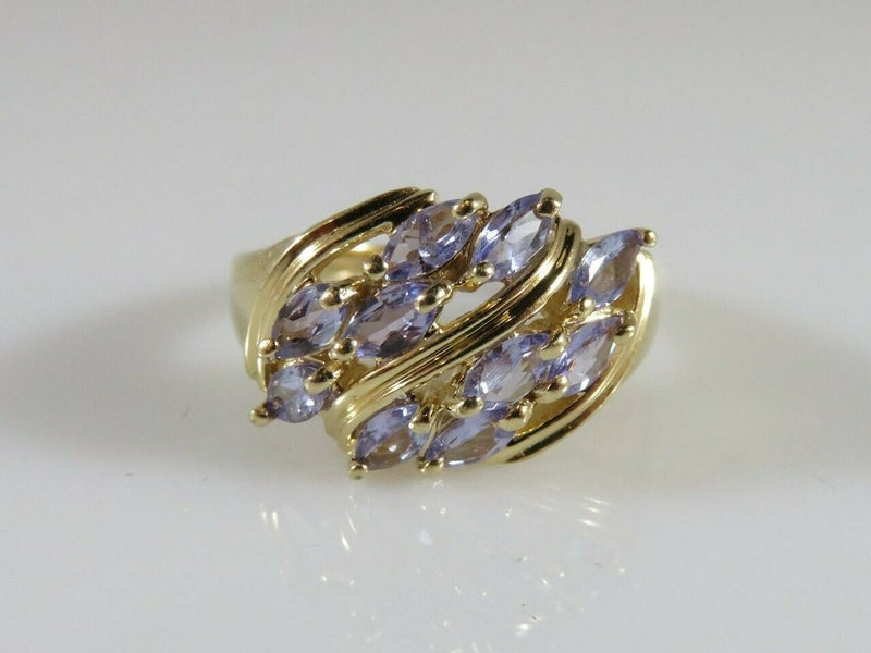 Marquise Tanzanite & 14K Yellow Gold Ring CID 4.2 Grams Size 7 - Just Stuff I Sell