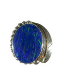 Lapis Leaf Brooch Pendant Large Taxco Sterling Silver Mexico 21.9 grams - Just Stuff I Sell