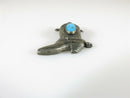 Fabulous Vintage 1 1/4" High Detailed Turquoise & Sterling Silver Boot Slide - Just Stuff I Sell