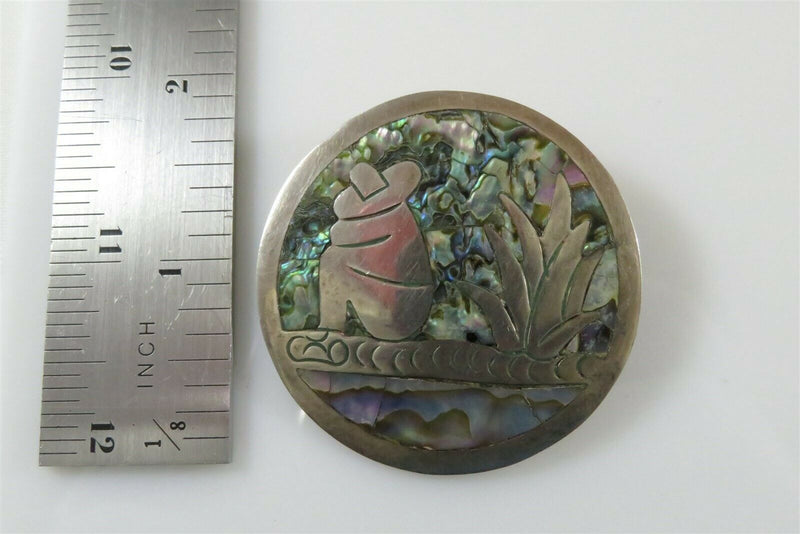 Vintage Taxco Siesta Time Brooch Pendant Sterling Silver & Abalone Eagle 3 IMP - Just Stuff I Sell