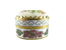 Cloisonne Brass & Enamel Floral Trinket Snuff Box Hinged Woven Decor Lid - Just Stuff I Sell