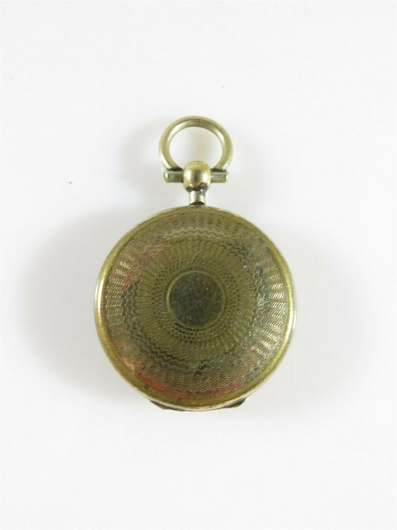 Antique Gold Gilt Photo Pendant Locket Fob with Glass Ambrotype Photo - Just Stuff I Sell