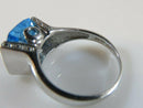 10K White Gold Topaz & Diamond Ring White Gold 8 Diamonds 3 Carat Topaz Size 7.5 - Just Stuff I Sell