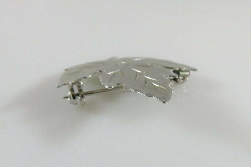 Canadian Maple Leaf Brooch Pin Nice Textured Sterling Silver - Just Stuff I Sell