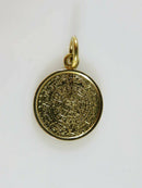 14K Yellow Gold Acapulco Coin Style Mayan Calendar Scenic Travel Charm/Pendant - Just Stuff I Sell