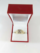 14K Yellow Gold 1/2 Carat Diamond Solitaire Men's Ring Size 8.75 Mid Century - Just Stuff I Sell
