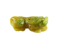 Vintage Chinese Nephrite Jadeite Jade Carved Foo Lion Pendant in Yellow Green - Just Stuff I Sell