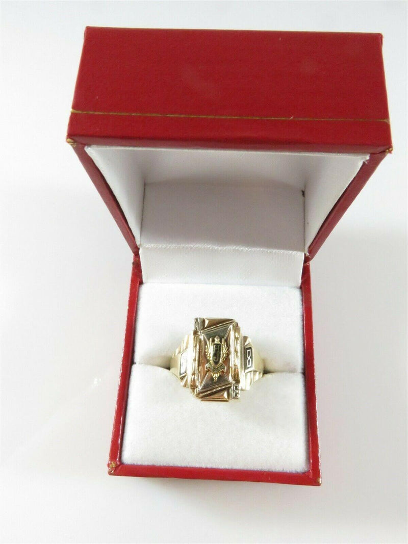 1958 High School Class Ring HJ and WE Sign HJ10K Sz 9.25 Men's 10K Solid Gold - Just Stuff I Sell