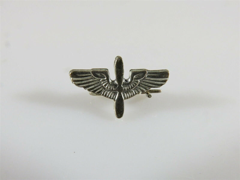 Antique Sterling Silver US Army Air Corps Pilot Collar Pin 3/4" - Just Stuff I Sell