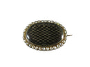 Mourning Brooch E.M.B. Dec. 10th 1855 Dark Brown Hair 10K Gold Pearl Accent - Just Stuff I Sell