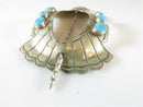 Antique Hand Stamped Silver Turquoise Navajo Hair Pin Hair Clip Hair Barrett Bun - Just Stuff I Sell