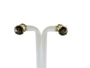 14K Gold 3 Carat TW Round Faceted Smoky Quartz Earrings Large Backs - Just Stuff I Sell