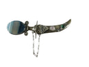 Vintage Dagger Brooch Banded Blue Agate, Quartz, Glass Sterling Silver Sword — Jewelry & Watches:Fine Jewelry:Fine Pins & Bro