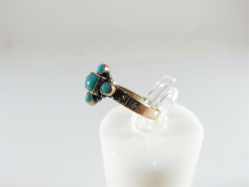 Antique Victorian Persian Turquoise Rose Gold Ring Childs Ring Size 1 3/4 - Just Stuff I Sell