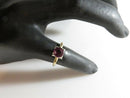 14K Yellow Gold Engagement Ring Rubellite Tourmaline Doublet Ring Size 6.75 - Just Stuff I Sell