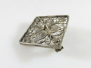 Diamond Form Scarf Pin Pierced Filigree European 800 Silver 1 1/4" 3.5g - Just Stuff I Sell