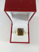 Tigers Eye Diamond Accented 10K Gold Kinsley & Son Gothic Art Deco Design Size 6 - Just Stuff I Sell