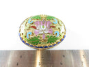 Hinged Cloisonne Brass & Enamel Floral Trinket Snuff Box Gold Gilt Water Lily - Just Stuff I Sell