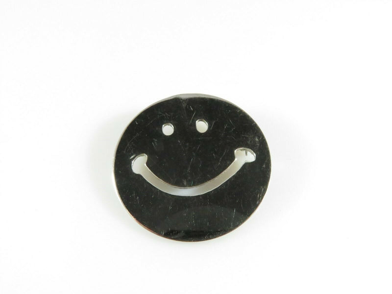 Sterling Silver Smiley Face Brooch Pendant 1 1/4" 7.9 Grams - Just Stuff I Sell