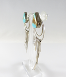 Navajo Dangle Earrings Sterling Silver Pilot Mountain Turquoise Andy Marion - Just Stuff I Sell