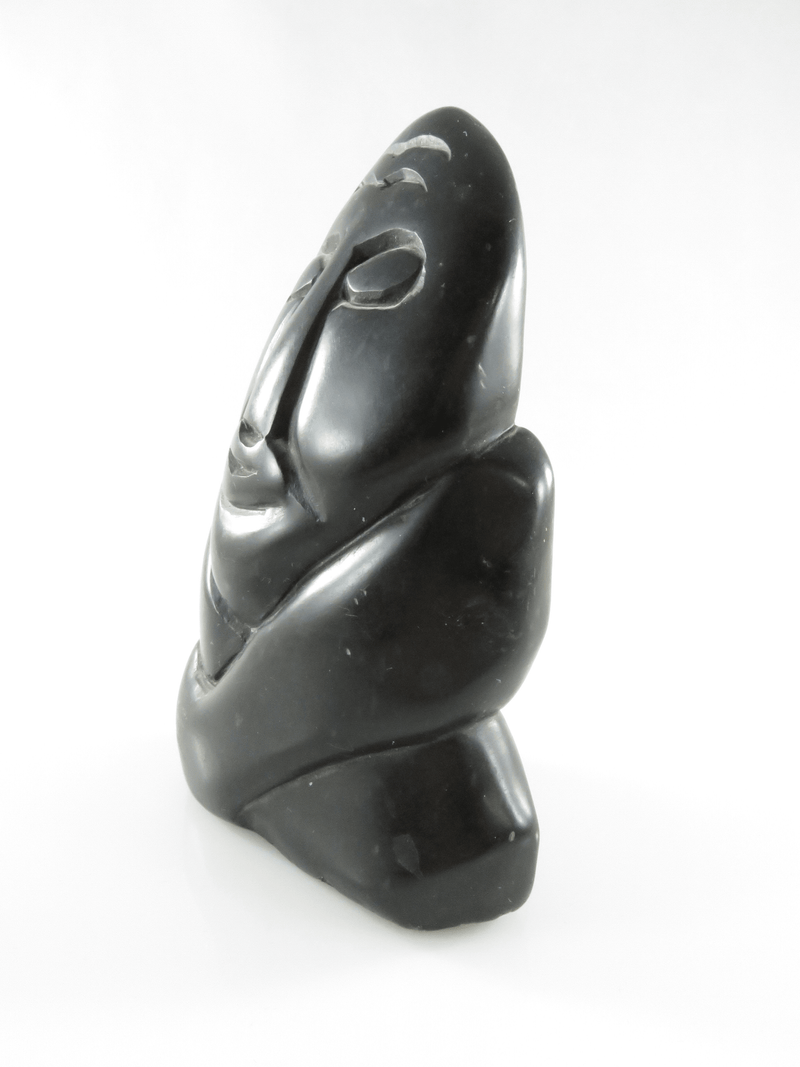 Carved Rock Man Sculpture Form in the Style of The Inuit Tribe 4 3/4 x 3"
