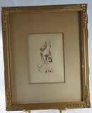 Antique Hand Painted Engraving of a Colonial Gentleman in Antique Old Gilt Frame product image for Just Stuff I Sell, clear front view, neutral background, original listing photo, optimized descriptive alt text, centered composition variant 2