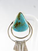 Navajo Dangle Earrings Sterling Silver Pilot Mountain Turquoise Andy Marion - Just Stuff I Sell