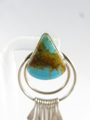 Navajo Dangle Earrings Sterling Silver Pilot Mountain Turquoise Andy Marion - Just Stuff I Sell