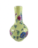 Miniature Hand Painted Flower Adorned Textured Chinese Porcelain Vase Circa 1915 — front view