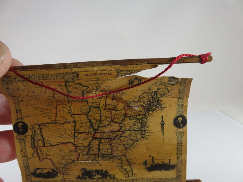 Antique Miniature Wall Hanging Map Circa 1850's US Map Poor Condition For Restoration