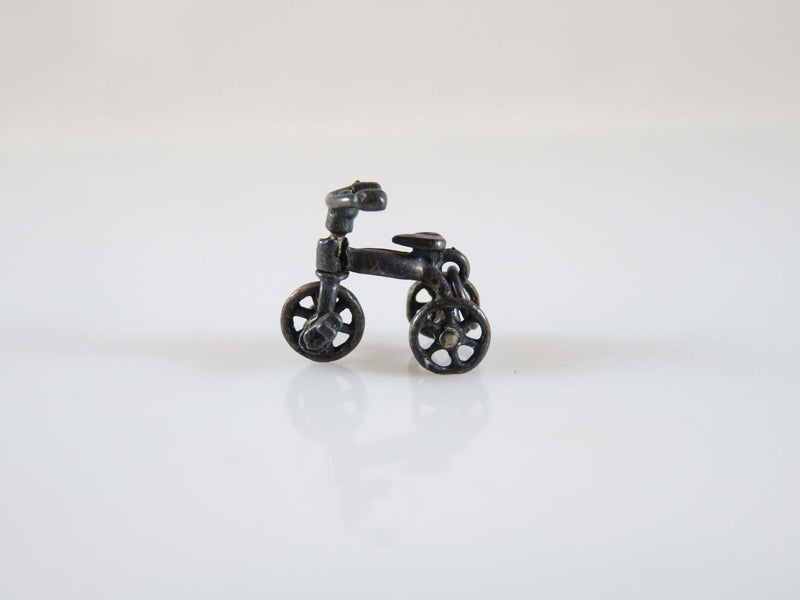 Antique Sterling Charm Tricycle Charm Moving Wheels Miniature Trike Charm