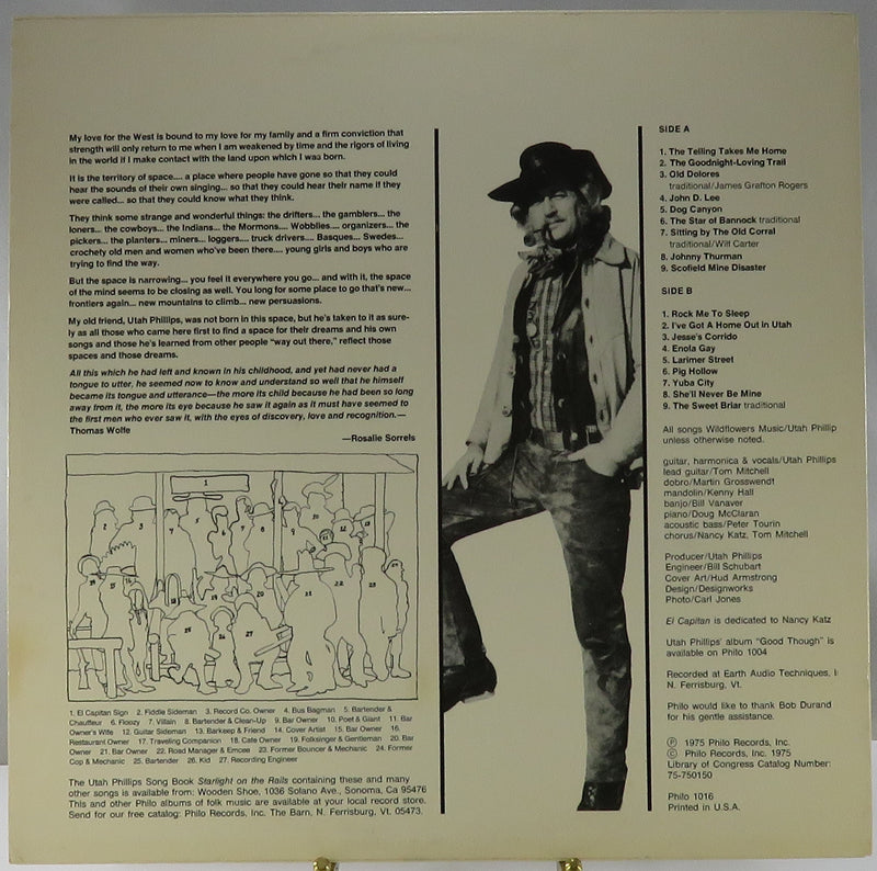 Utah Phillips El Capitan Philo Records 1016 1975 Vinyl Album