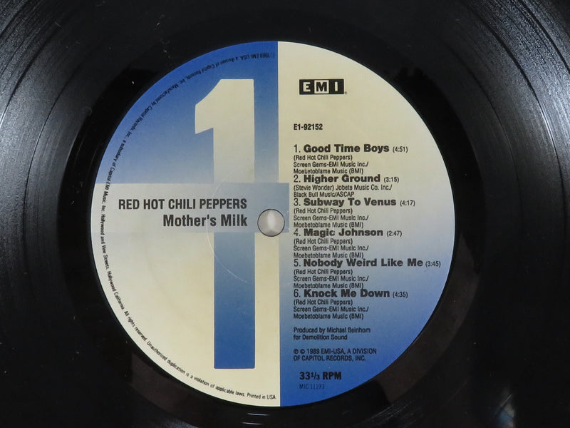 Red Hot Chili Peppers Mothers Milk EMI Records E1-92152 Vinyl Album