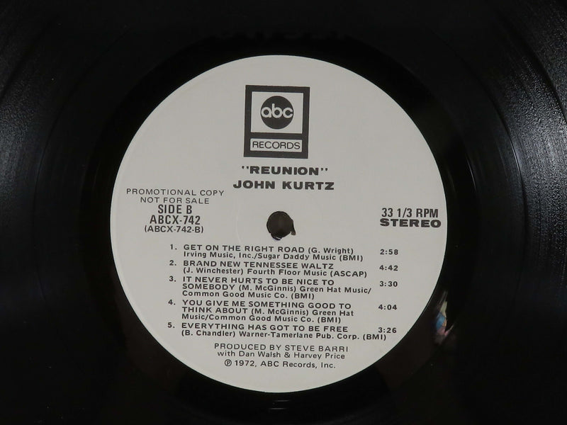 John Henry Kurtz Reunion ABC Records 1972 ABCX-742 Promo Vinyl Album