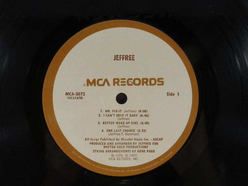 Jeffree 1978 MCA Records MCA-3072 Promo Copy Pinckneyville Press Vinyl Album