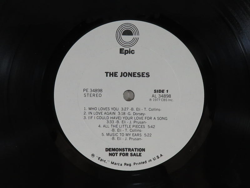 The Joneses 1977 Terre Haute Pressing Epic Records 34898 Promotional Copy Vinyl