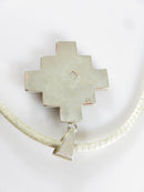 Sterling Silver Mesh Slide Necklace Southwestern Hardstone Geometric Pendant - Just Stuff I Sell