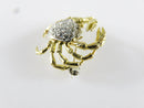 Spark Creations 18KT Yellow Gold Diamond Cluster Crab Lapel Pin Brooch Coastal Beach Pin - Just Stuff I Sell