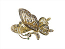 14K Butterfly Diamond Encrusted Emerald Eyes Designer Pendant Pin Frank J Golden - Just Stuff I Sell