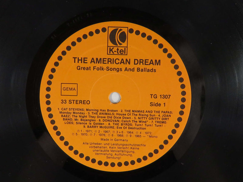 American Dream Great Folk-Songs and Ballads Various Artists Swiss K-tel Records TG 1307 Vinyl Album