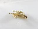 14K Butterfly Diamond Encrusted Emerald Eyes Designer Pendant Pin Frank J Golden - Just Stuff I Sell