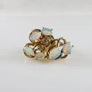 14K Yellow Gold Opalescent Opal & Diamond Lapel or Tie Pin - Just Stuff I Sell