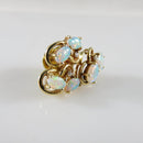 14K Yellow Gold Opalescent Opal & Diamond Lapel or Tie Pin - Just Stuff I Sell