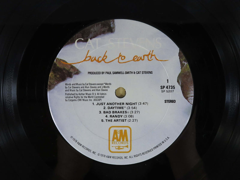 Cat Stevens Back To Earth A&M Records 1978 Release Terre Haute SP 4735 Vinyl Album